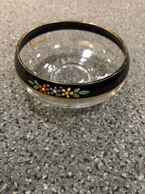 Westmorland Hand-Painted Glass Bowl with Floral Band